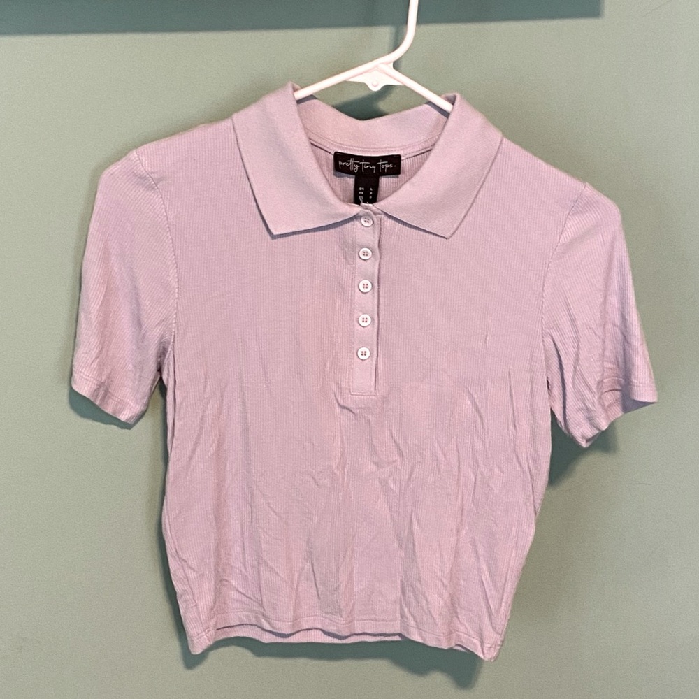 NWT Pretty Tiny Tops Blue Cropped Collar Shirt